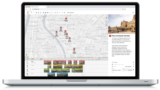 travel itinerary planner screenshot